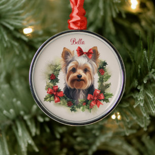 Ornement En Métal Yorkie Yorkshire Terrier Christmas Pet Memorial