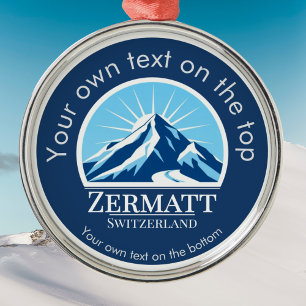 Ornement En Métal Zermatt Suisse ski Montagne médaille