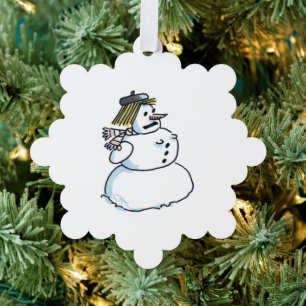 Ornement en papier flocon de neige de bonhomme de