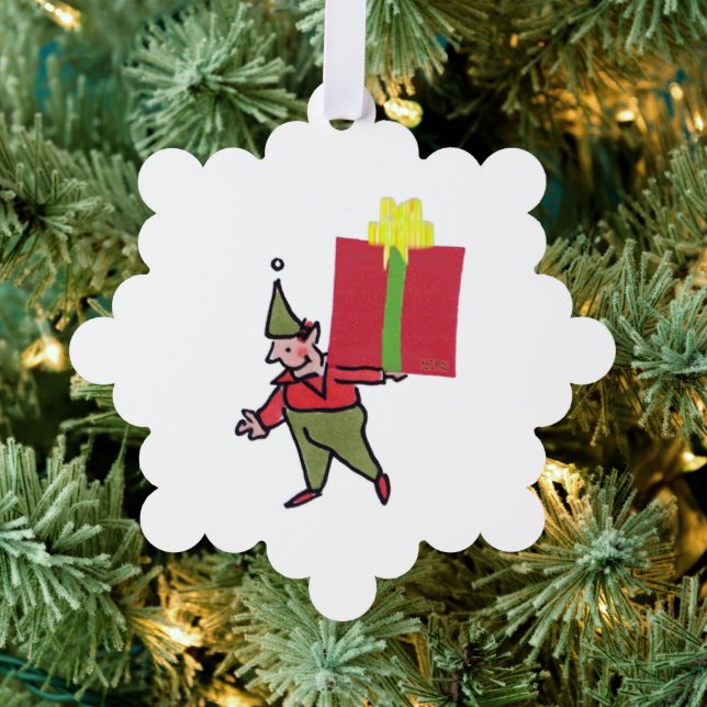 Ornement en papier flocon de neige Elf With Red Bo (Insitu (Arbre))