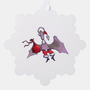 ornement en papier flocon de neige Santa Bat