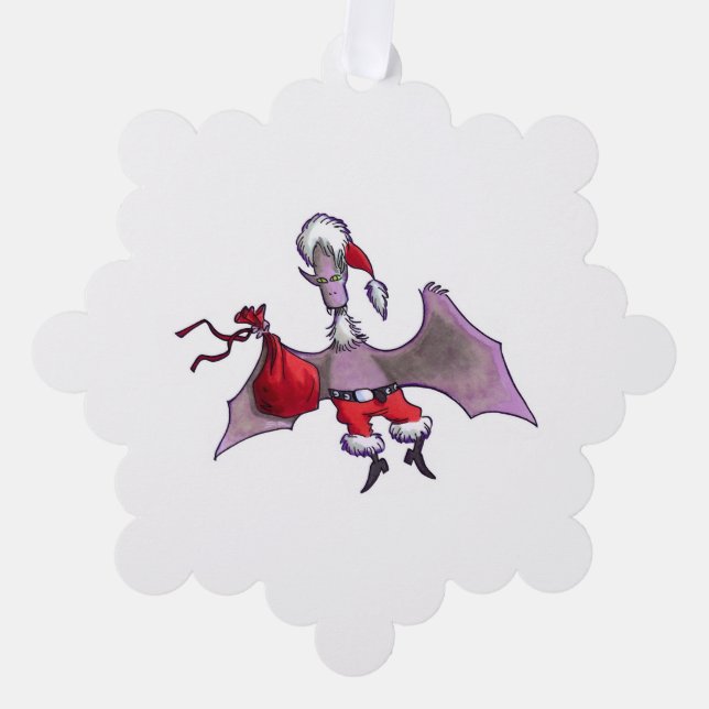 ornement en papier flocon de neige Santa Bat (Recto)
