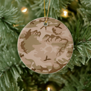 Ornement en porcelaine cercle camouflage sable du