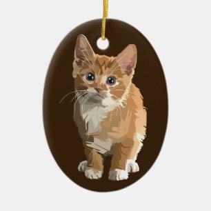 ornement en porcelaine de chaton abstraite