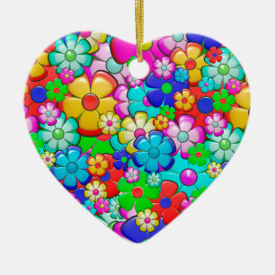 Ornement en porcelaine de fleurs hippie