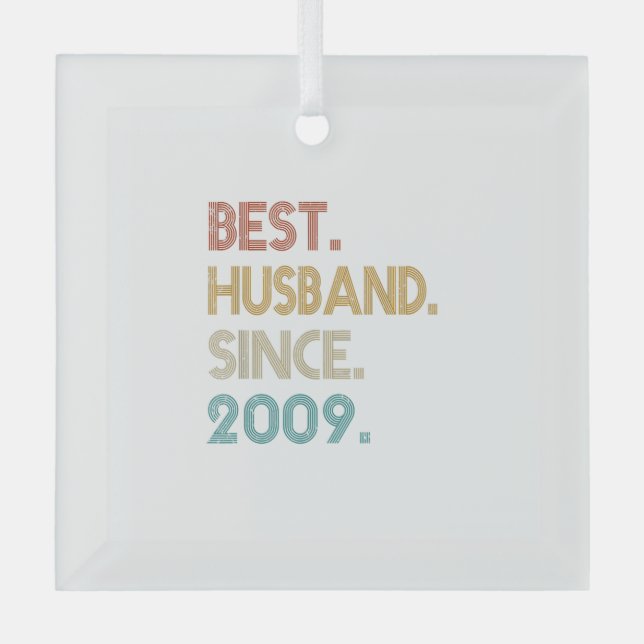Ornement En Verre 12e anniversaire Mariage Cadeau Him - Meilleur Mar (Recto)