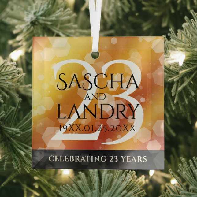 Ornement En Verre 23e anniversaire de Mariage de Topaz impérial (Insitu)