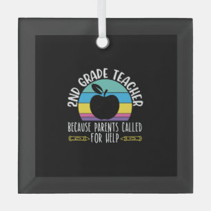 Ornement En Verre 2nd Grade Teacher Shirts I Love My Second Graders