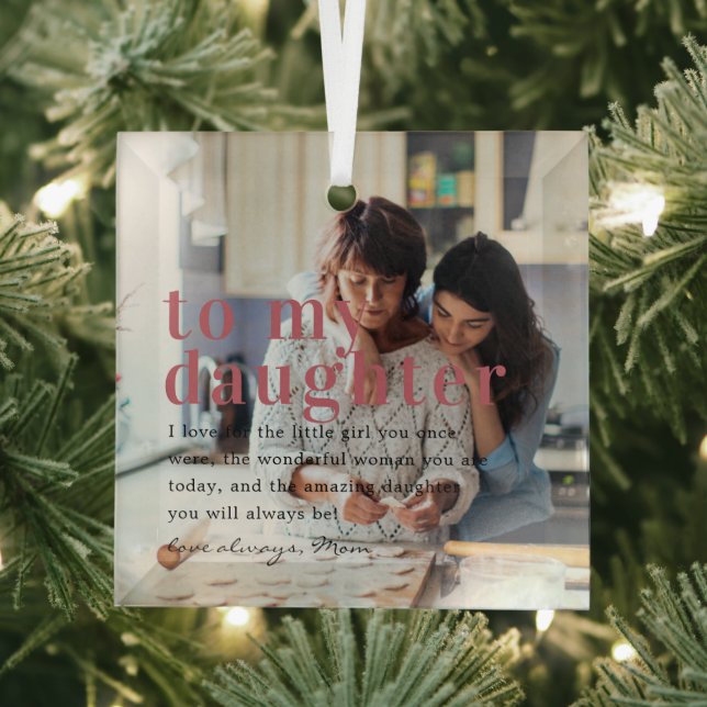 Ornement En Verre À ma fille | Devis et cadeau photo (Insitu)