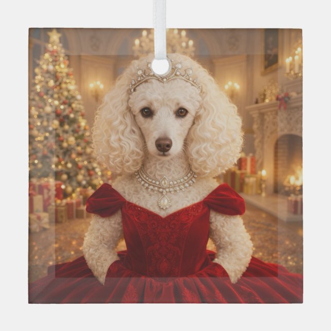Ornement En Verre A Poodle Christmas Holiday  (Recto)