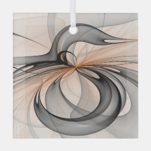 Ornement En Verre Abstrait Anthracite Grey Sienna Art moderne fracta