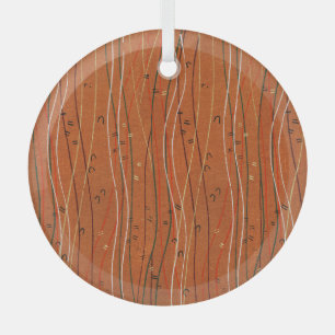 Ornement En Verre Abstrait japonais Wavy Red Stripes