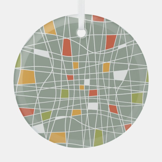 Ornement En Verre Abstrait sans fil : Design Motif moderne. (Recto)