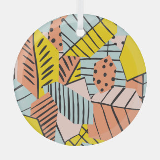 Ornement En Verre Abstraits feuilles colorés, motif de la nature.