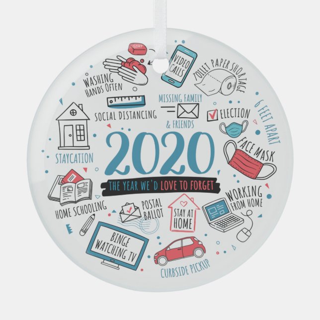 Ornement En Verre Activités commémoratives de quarantaine de Noël 20 (Recto)