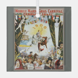 Ornement En Verre Affiche d'art vintage de 1900 du carnaval de Mardi