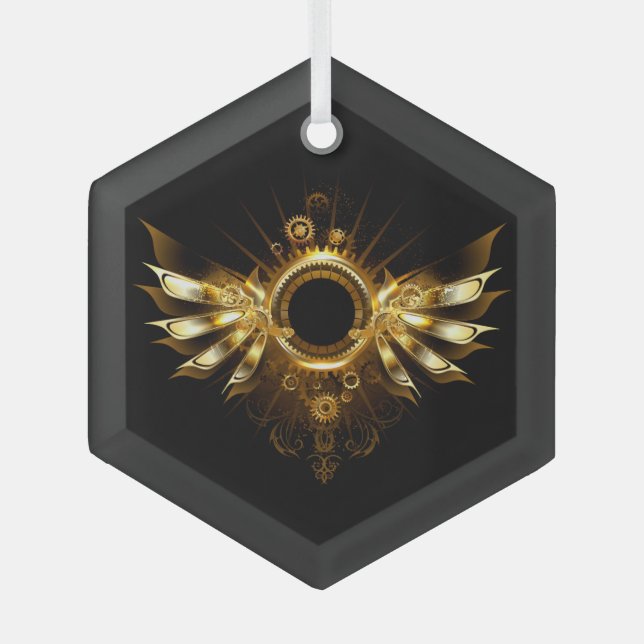 Ornement En Verre Ailes de Steampunk (Recto)