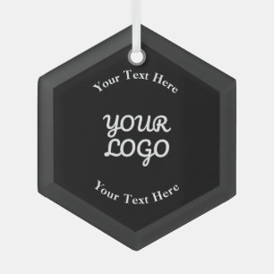 Ornement En Verre Ajouter un logo modifiable noir
