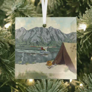 Ornement En Verre Alaska Bush Avion Et Pêche Voyage