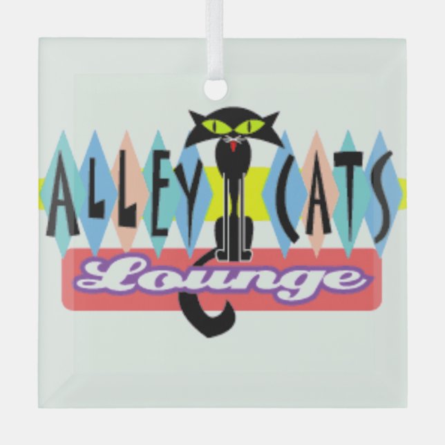 Ornement En Verre "Alley Cat Lounge" (Recto)