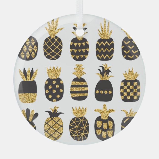Ornement En Verre Ananas noirs : Ensemble texturé unique (Recto)