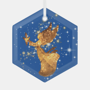 Ornement En Verre Angel Stars et Peace Dove Starry Night