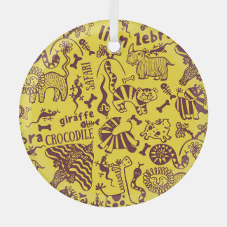 Ornement En Verre Animaux africains : Motif culturel sans peau.