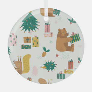 Ornement En Verre Animaux de la forêt de Noël : Vibe Vintage