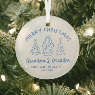 Ornement En Verre Annonce de grossesse aux grands-parents fantaisist
