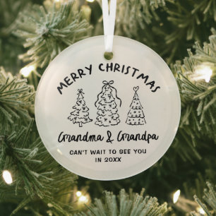 Ornement En Verre Annonce de grossesse aux grands-parents fantaisist