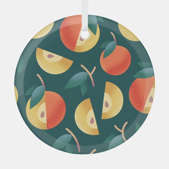 Ornement En Verre Apple Delight : Vert Foncé Sans Couleur. (Recto)
