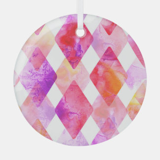 Ornement En Verre Aquarelle Abstraite : Peint À La Main Sans Couleur