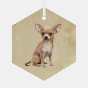 Ornement En Verre Aquarelle Chihuahua Chien Animal Animal Art