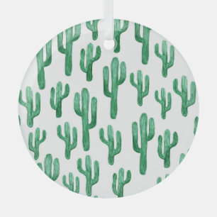 Ornement En Verre Aquarelle de cactus : illustration à main