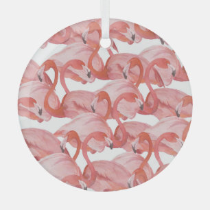 Ornement En Verre Aquarelle de Flamant rose : Motif transparent