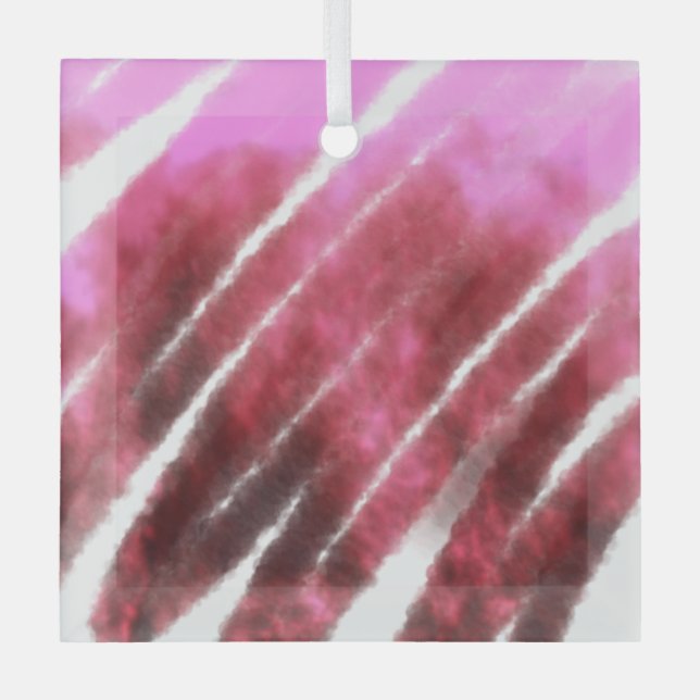 Ornement En Verre Aquarelle de marron rose éclaboussures abstraites  (Recto)