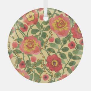 Ornement En Verre Aquarelle florale rétro : Élégance intemporelle
