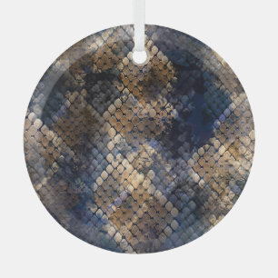 Ornement En Verre Aquarelle Sauvage Snakeskin Design transparent