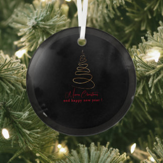 Ornement En Verre Arbre de Noël élégant en or