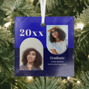 Ornement En Verre Arch Blue Photo Graduation