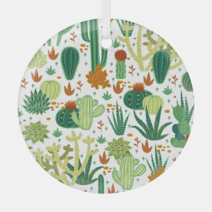 Ornement En Verre Arrière - plan blanc cactus : Graphiques Vintages.