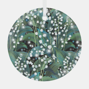 Ornement En Verre Arrière - plan Motif sans couture Lily Valley