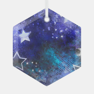 Ornement En Verre Arrière - plan spatial avec étoiles