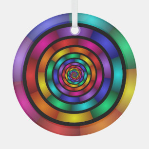 Ornement En Verre Arrondi et psychédélique coloré Art moderne fracta