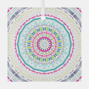 Ornement En Verre Art de mandala coloré vibrant
