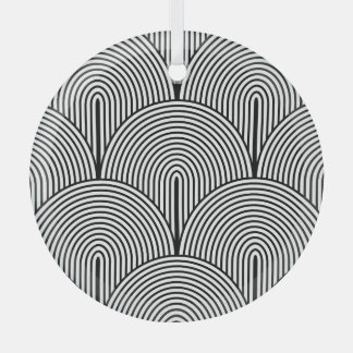 Ornement En Verre Art Déco, Blanc Noir Luxe.