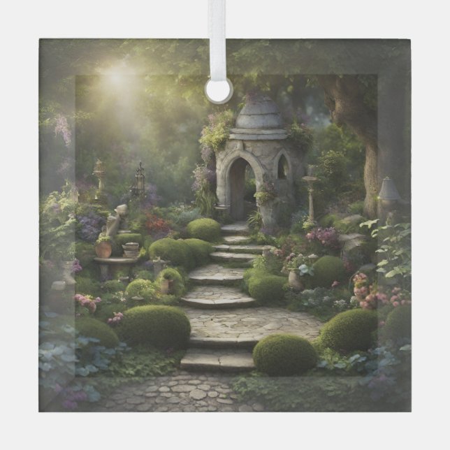 Ornement En Verre Art du sanctuaire du jardin (Recto)