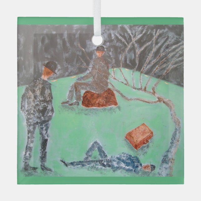 Ornement En Verre ATTENDRE L'ORNEMENT EN Verre GODOT (Recto)