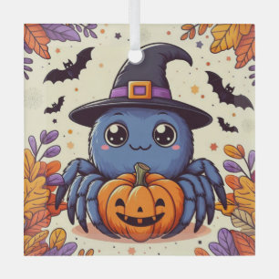 Ornement En Verre Automne/automne/araignée/sorcière/halloween