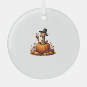 Ornement En Verre Automne Citrouille Automne Giraffe Thanksgiving Fe